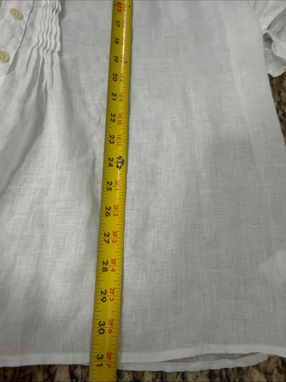CP Shades White 100% Linen Pintuck Button Front Tunic Blouse USA Small - Picture 9 of 9